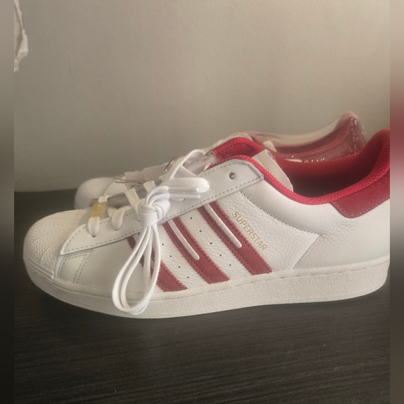 adidas Other - Adidas Superstar Men’s Size 11 ID1371 White Red Embroidered 3 Stripes NEW